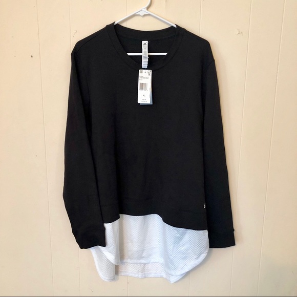 adidas Tops - NWT Adidas Double Layer Mesh Sweatshirt